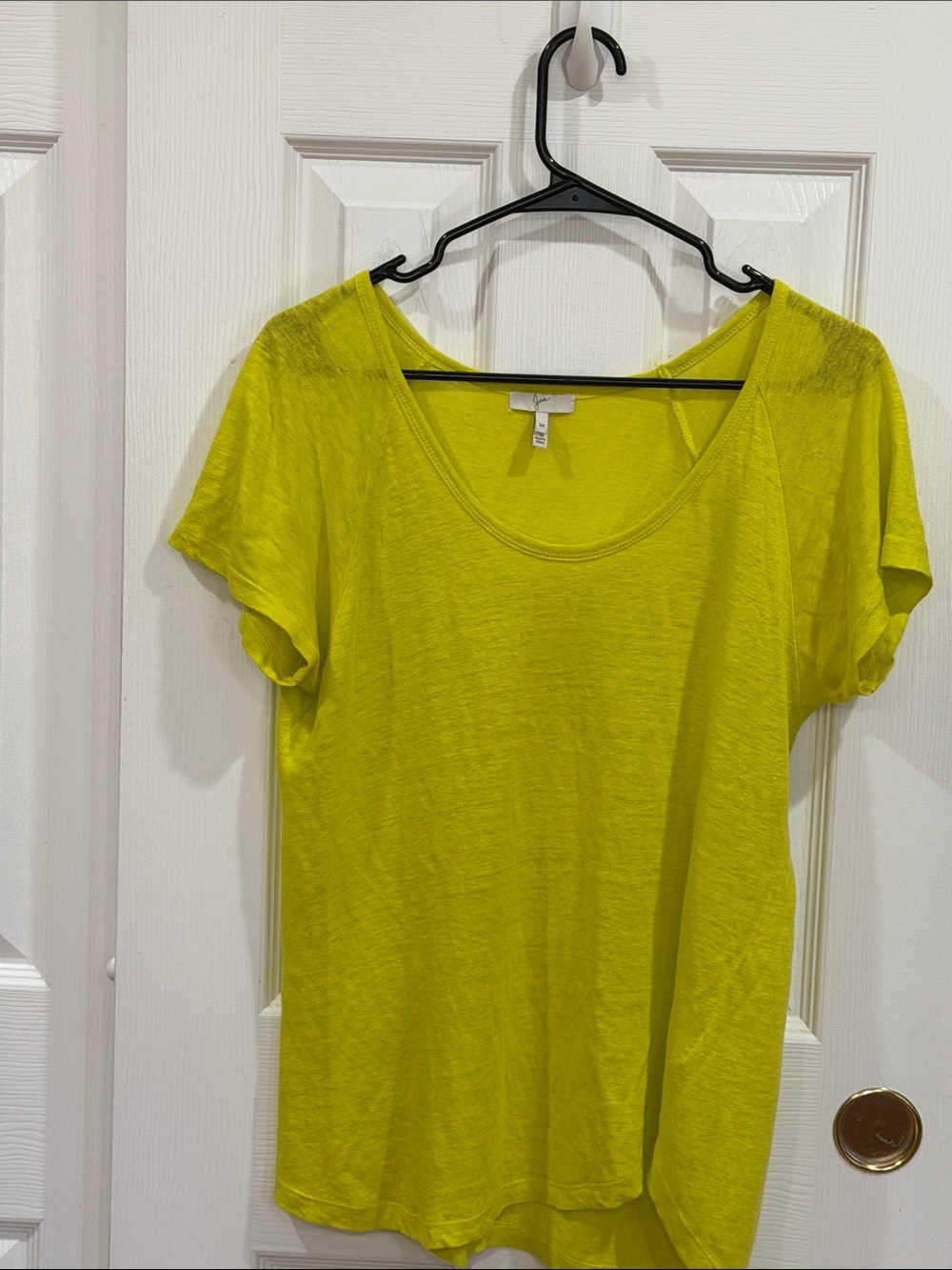 Joie Short Sleeve Scoop Tee - Bright Yellow size medium